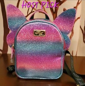 Betsey Johnson Pink and Blue Glitter Backpack